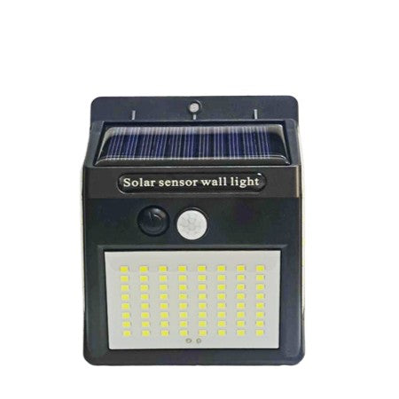 Lampa cu incarcare solara si senzor de miscare pentru exterior, 64 LED cu distanta de inductie, montaj pe perete, fara cabluri, Flippy-0