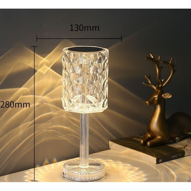 Lampa de birou pe LED RGB 16, Flippy, dimmer tactil, 3 nivele de intensitate, incarcare USB, 3W, Cristal Acrilic, 13x28 cm, cu telecomanda, forma veioza, transparent-7