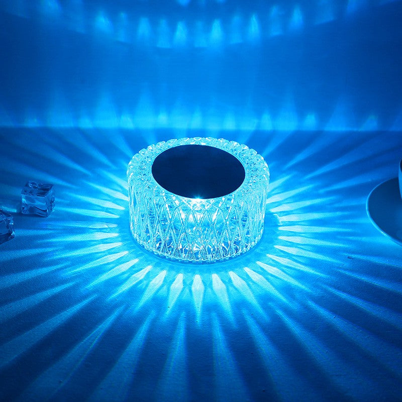 Lampa de birou pe LED RGB 16, Flippy, dimmer tactil, 3 nivele de intensitate, incarcare USB, 3W, Cristal Acrilic, 6x12 cm, cu telecomanda, ciub de pasare, transparent-1