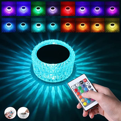 Lampa de birou pe LED RGB 16, Flippy, dimmer tactil, 3 nivele de intensitate, incarcare USB, 3W, Cristal Acrilic, 6x12 cm, cu telecomanda, ciub de pasare, transparent-5