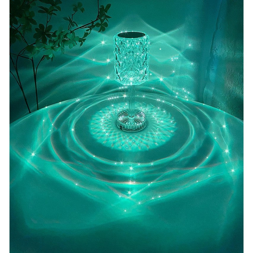 Lampa de birou pe LED RGB 16, Flippy, dimmer tactil, 3 nivele de intensitate, incarcare USB, 3W, Cristal Acrilic, 13x28 cm, cu telecomanda, forma veioza, transparent-6