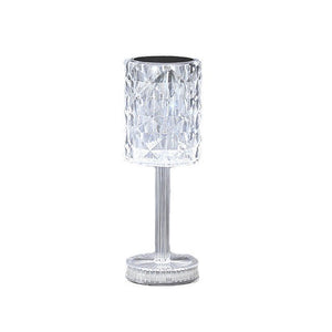 Lampa de birou pe LED RGB 16, Flippy, dimmer tactil, 3 nivele de intensitate, incarcare USB, 3W, Cristal Acrilic, 13x28 cm, cu telecomanda, forma veioza, transparent-0