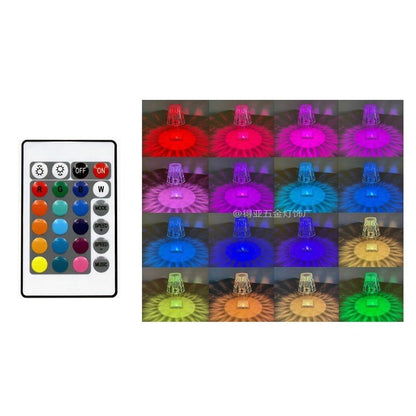 Lampa de birou pe LED RGB 16, Flippy, dimmer tactil, 3 nivele de intensitate, incarcare USB, 3W, Cristal Acrilic, 26x12 cm, cu telecomanda, transparent-5