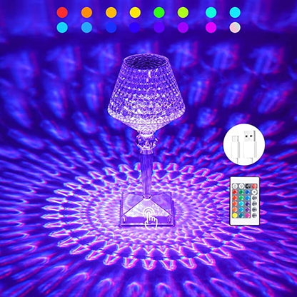 Lampa de birou pe LED RGB 16, Flippy, dimmer tactil, 3 nivele de intensitate, incarcare USB, 3W, Cristal Acrilic, cu telecomanda, forma pahar, transparent-5