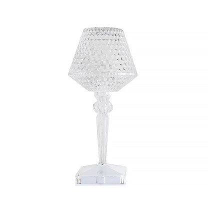 Lampa de birou pe LED RGB 16, Flippy, dimmer tactil, 3 nivele de intensitate, incarcare USB, 3W, Cristal Acrilic, cu telecomanda, forma pahar, transparent-0