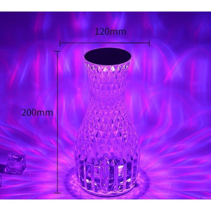 Lampa de birou pe LED RGB 16, Flippy, dimmer tactil, 3 nivele de intensitate, incarcare USB, 3W, Cristal Acrilic, 20x12 cm, cu telecomanda, forma vaza, transparent-7
