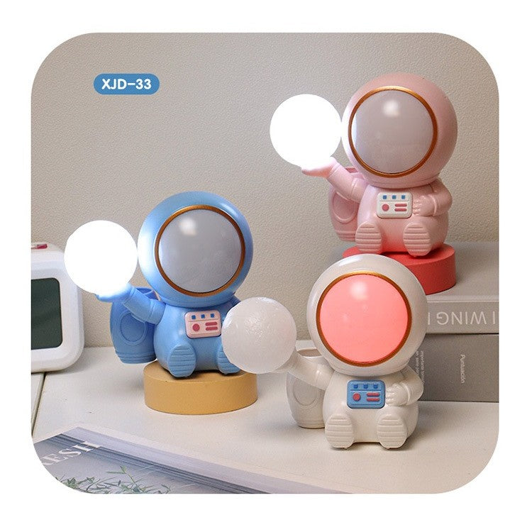 Lampa de Veghe 2in1, Flippy, Lampa, Ascutitoare si Spatiu Depozitare, Model Astronaut, Incarcare USB, din ABS, 12 x 7 x 11 cm, Lumina Led, Multicolor-1