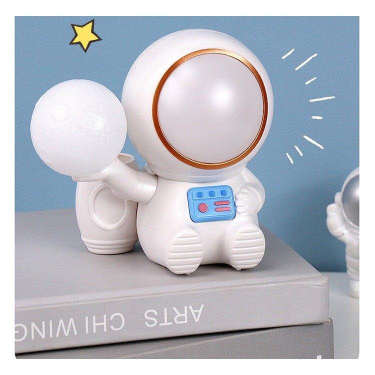 Lampa de Veghe 2in1, Flippy, Lampa, Ascutitoare si Spatiu Depozitare, Model Astronaut, Incarcare USB, din ABS, 12 x 7 x 11 cm, Lumina Led, Multicolor-4