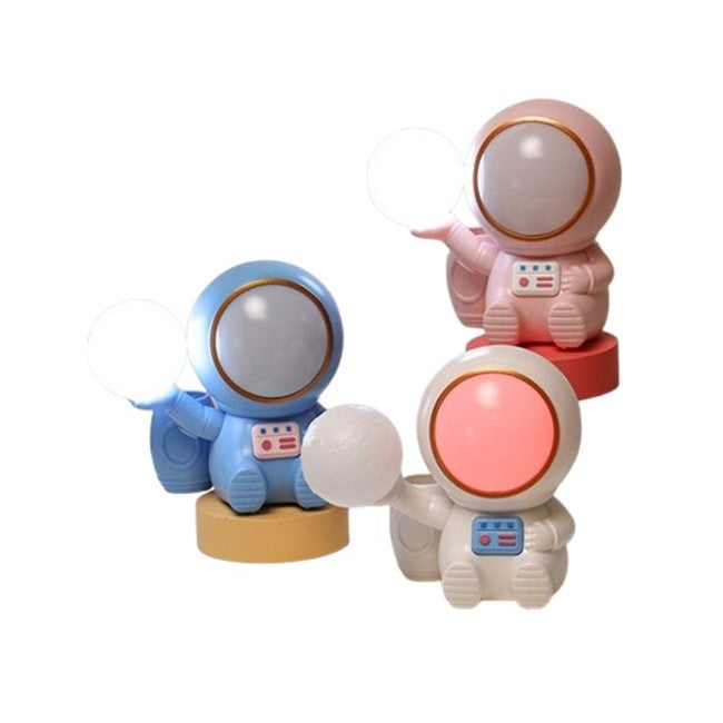 Lampa de Veghe 2in1, Flippy, Lampa, Ascutitoare si Spatiu Depozitare, Model Astronaut, Incarcare USB, din ABS, 12 x 7 x 11 cm, Lumina Led, Multicolor-0