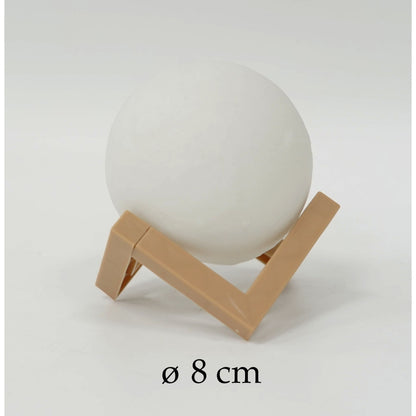 Lampa de veghe in forma de luna 3D Moon Light, alb cald alimentare baterii, fara acumulator, stand din plastic inclus, 8 cm, Flippy-5