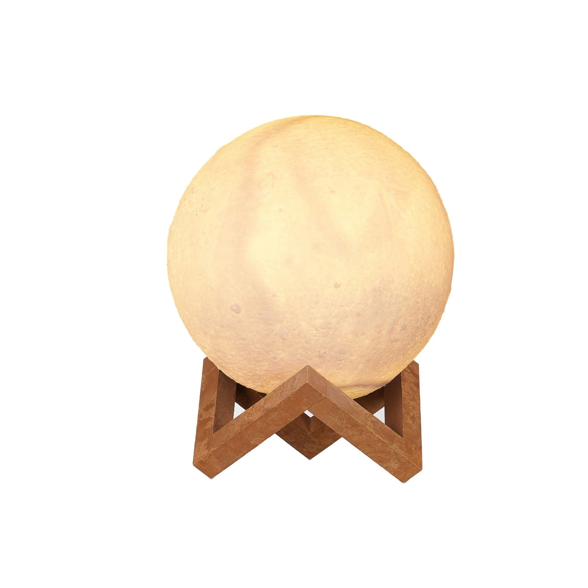Lampa de veghe in forma de luna 3D Moon Light Alb Cald, alimentare baterii, stand plastic inclus, 8 cm, Flippy-0