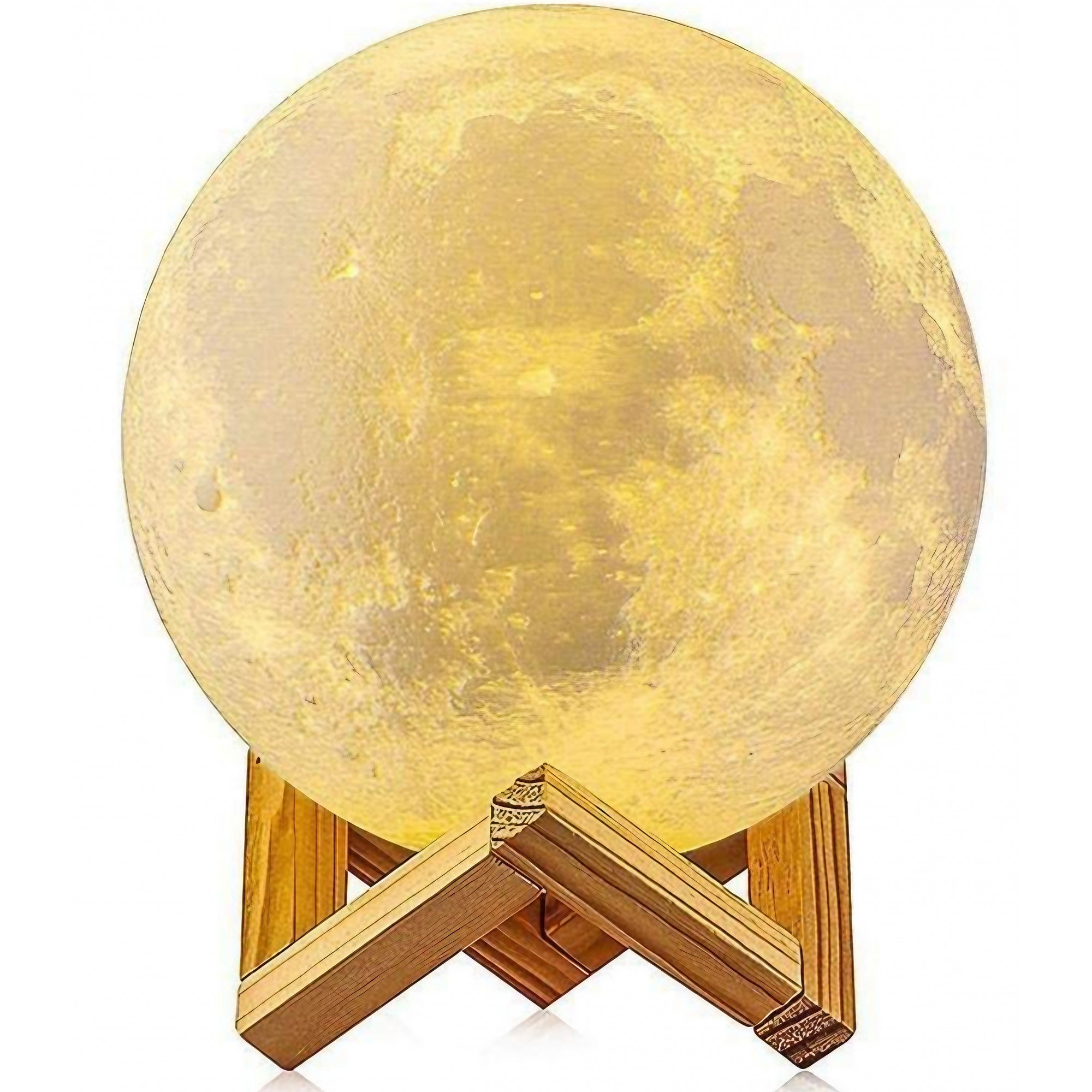 Lampa de veghe in forma de luna 3D Moon Light Multicolor, alimentare baterii, stand plastic inclus, 8 cm, Flippy-2
