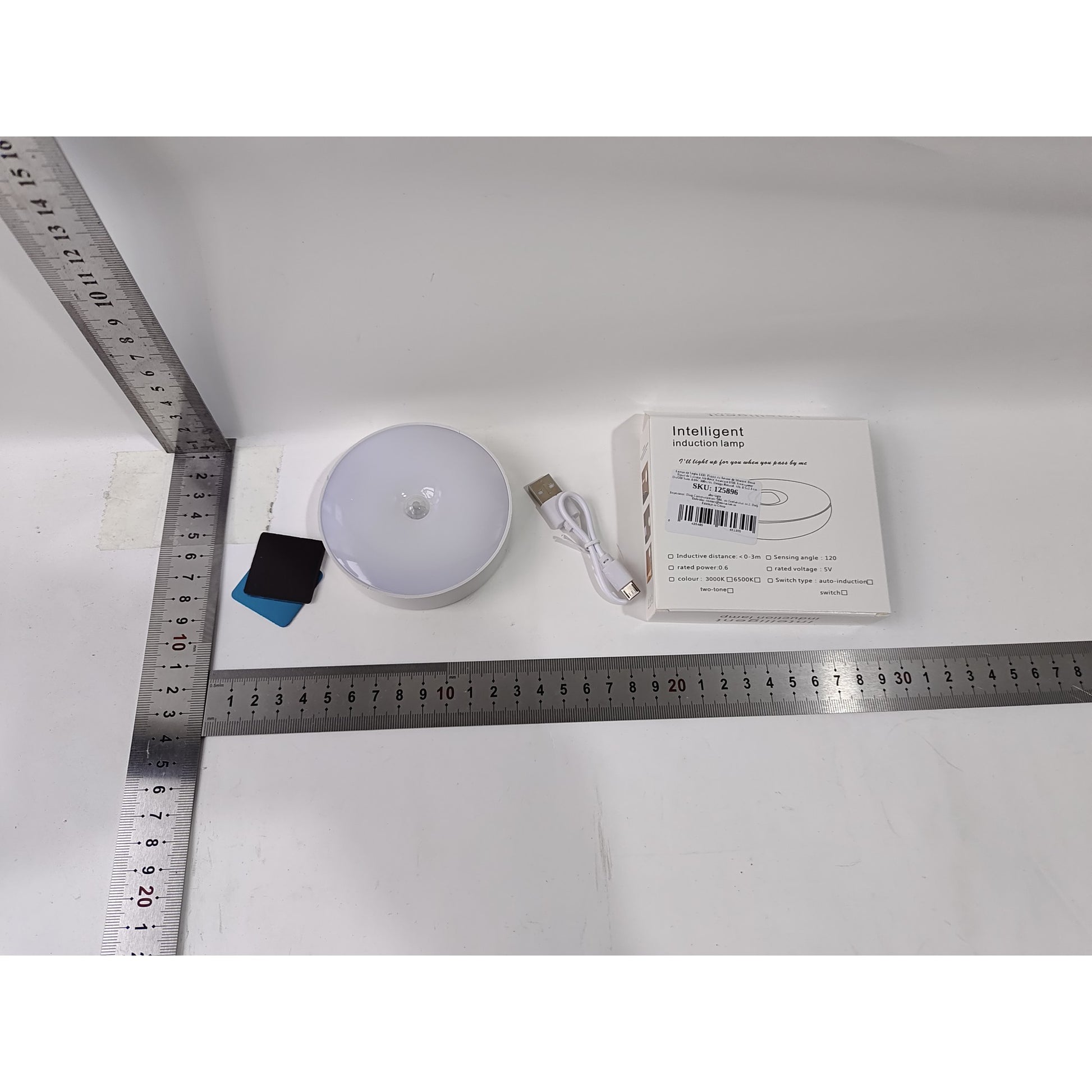 Lampa de Veghe LED, Flippy, cu Senzor de Miscare, Doua Tipuri de Lumina Alb Rece, Incarcare USB, Intrerupator On/Off/Auto, 0.6W, 300mAh, Design Rotund, Alb, 8.5x2.3 cm-5