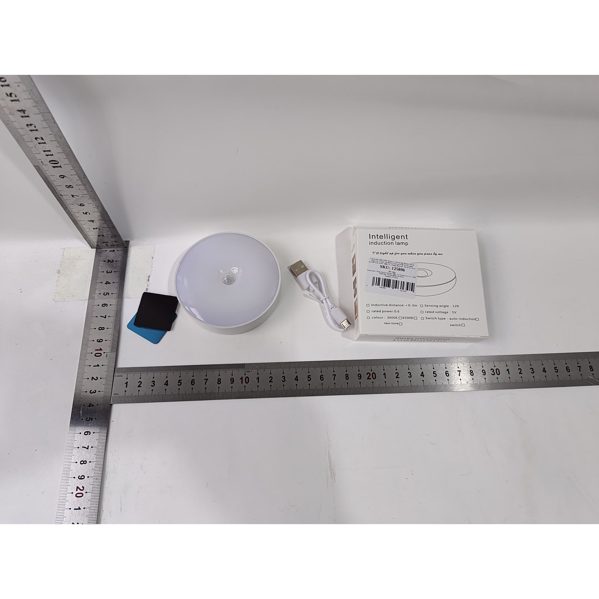 Lampa de Veghe LED, Flippy, cu Senzor de Miscare, Doua Tipuri de Lumina Alb Rece, Incarcare USB, Intrerupator On/Off/Auto, 0.6W, 300mAh, Design Rotund, Alb, 8.5x2.3 cm-5
