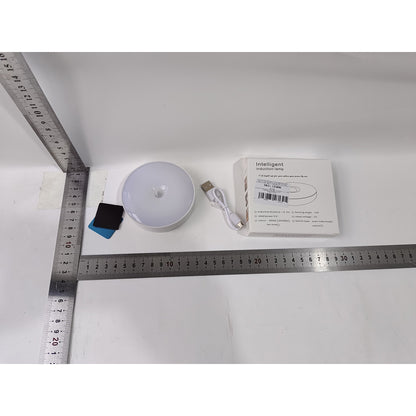 Lampa de Veghe LED, Flippy, cu Senzor de Miscare, Doua Tipuri de Lumina Alb Rece, Incarcare USB, Intrerupator On/Off/Auto, 0.6W, 300mAh, Design Rotund, Alb, 8.5x2.3 cm-5
