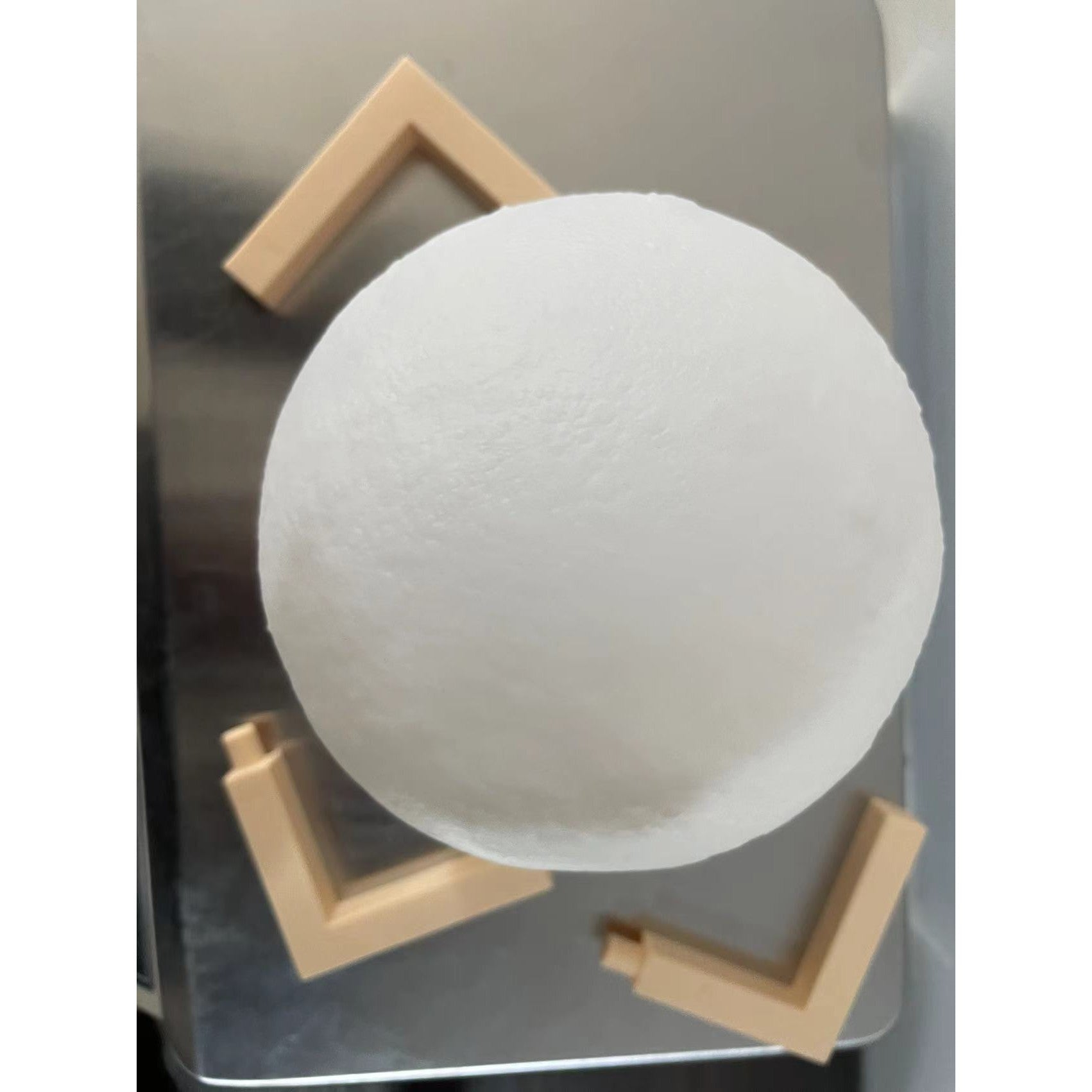 Lampa de veghe luna 3D Moon Light, lumina LED alb cald, alimentare baterii, fara acumulator, stand din plastic inclus, 12 cm, Flippy-1