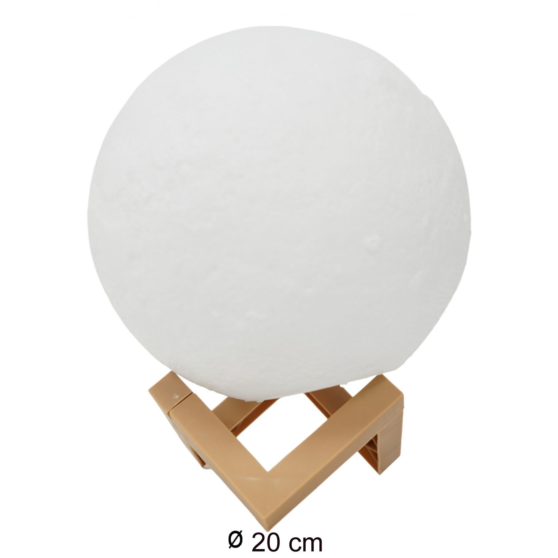 Lampa de veghe luna 3D Moon Light, lumina LED alb cald, alimentare baterii, stand din plastic, 20 cm, Flippy-2