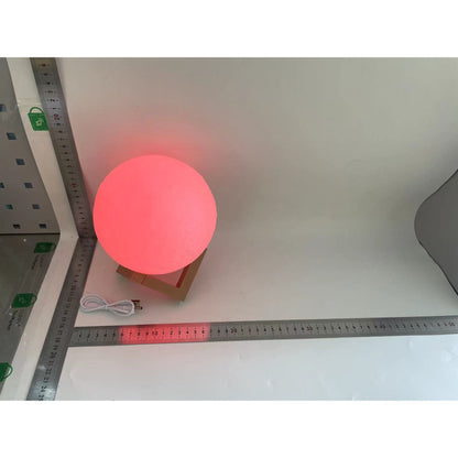 Lampa de veghe luna 3D Moon Light, lumina multicolora cu LED, 7 culori ,schimbare culoare prin atingere,, alimentare baterii, fara acumulator, stand din plastic inclus, 15 cm, Flippy-9