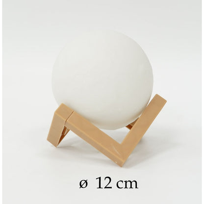 Lampa de veghe luna 3D Moon Light, lumina multicolora LED, 7 culori, schimbare culoare prin atingere, alimentare baterii, fara acumulator, stand din plastic inclus, 12 cm, Flippy-7