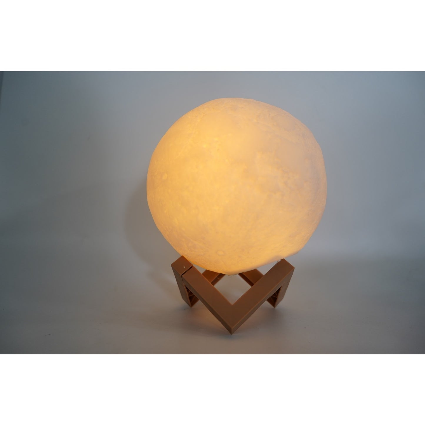 Lampa de veghe luna3D Moon Light, lumina LED alb cald, alimentare baterii, stand din plastic, 18 cm, Flippy-1