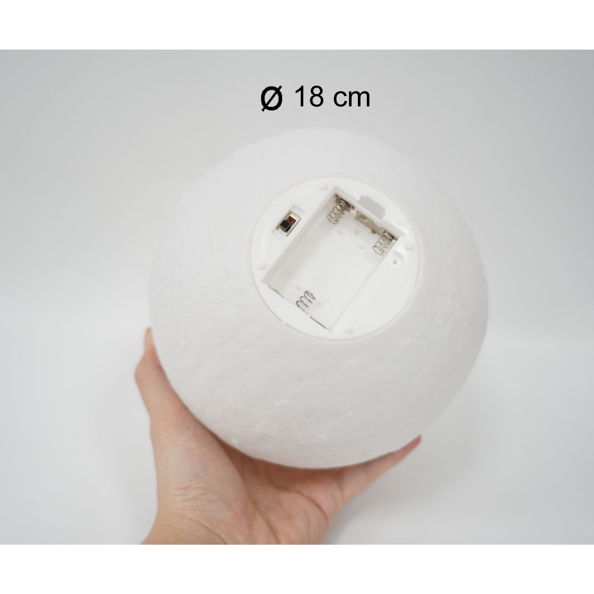 Lampa de veghe luna3D Moon Light, lumina LED alb cald, alimentare baterii, stand din plastic, 18 cm, Flippy-2