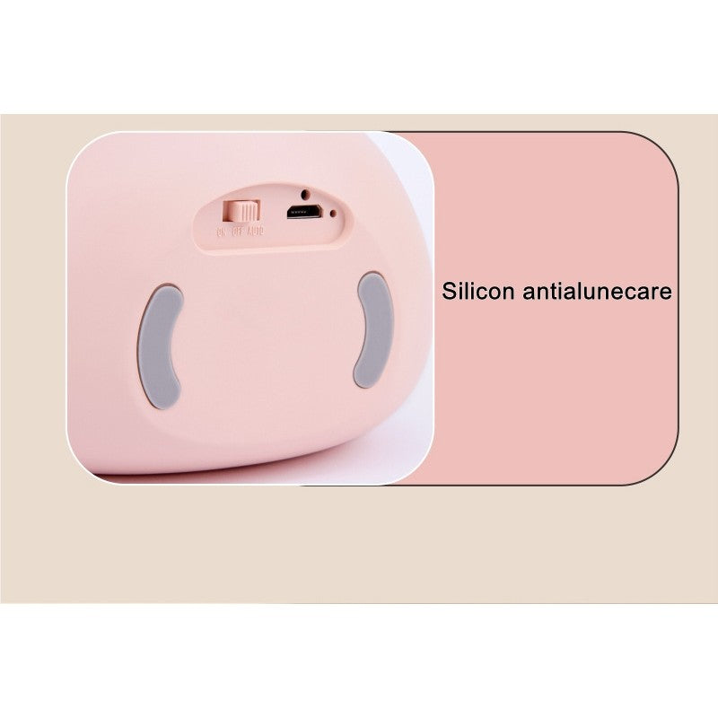 Lampa de veghe portabila cu 2 moduri de functionare Flippy, silicon non-toxic, reincarcabila USB, senzor miscare, roz, iepuras-11