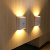 Lampa LED bidirectionala cu senzor de miscare Flippy, cu baterii, pentru dormitor, bucatarie, baie, scari, 2 LEd-uri, 8 x 10.5 cm, material ABS si PC, portabila, alb cald