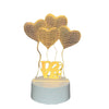 Lampa LED decorativa, Flippy, 3D, Baloane Love, din material acril si lumina multicolora, alb-0