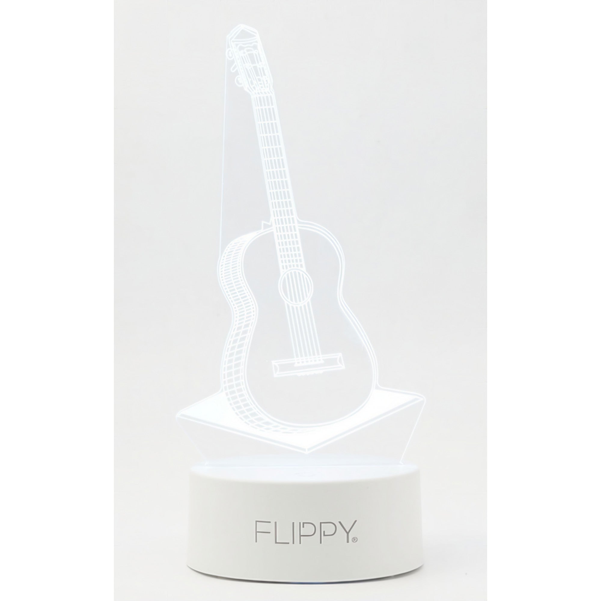 Lampa LED decorativa, Flippy, 3D, Chitara, din material acril si lumina multicolora, alb-5
