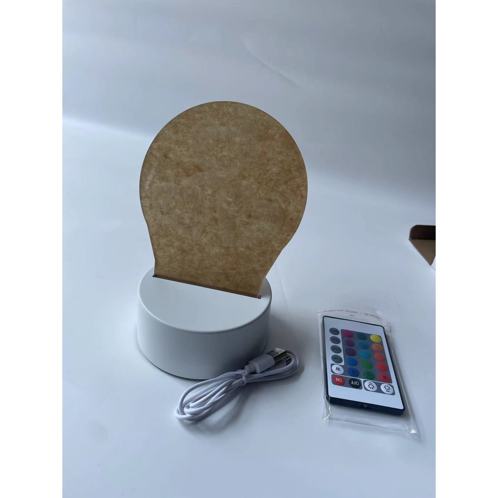 Lampa LED decorativa, Flippy, 3D, cu text "I love you", doua moduri de alimentare USB si baterii, 20 cm inaltime, din material acril si lumina multicolora, alb-9