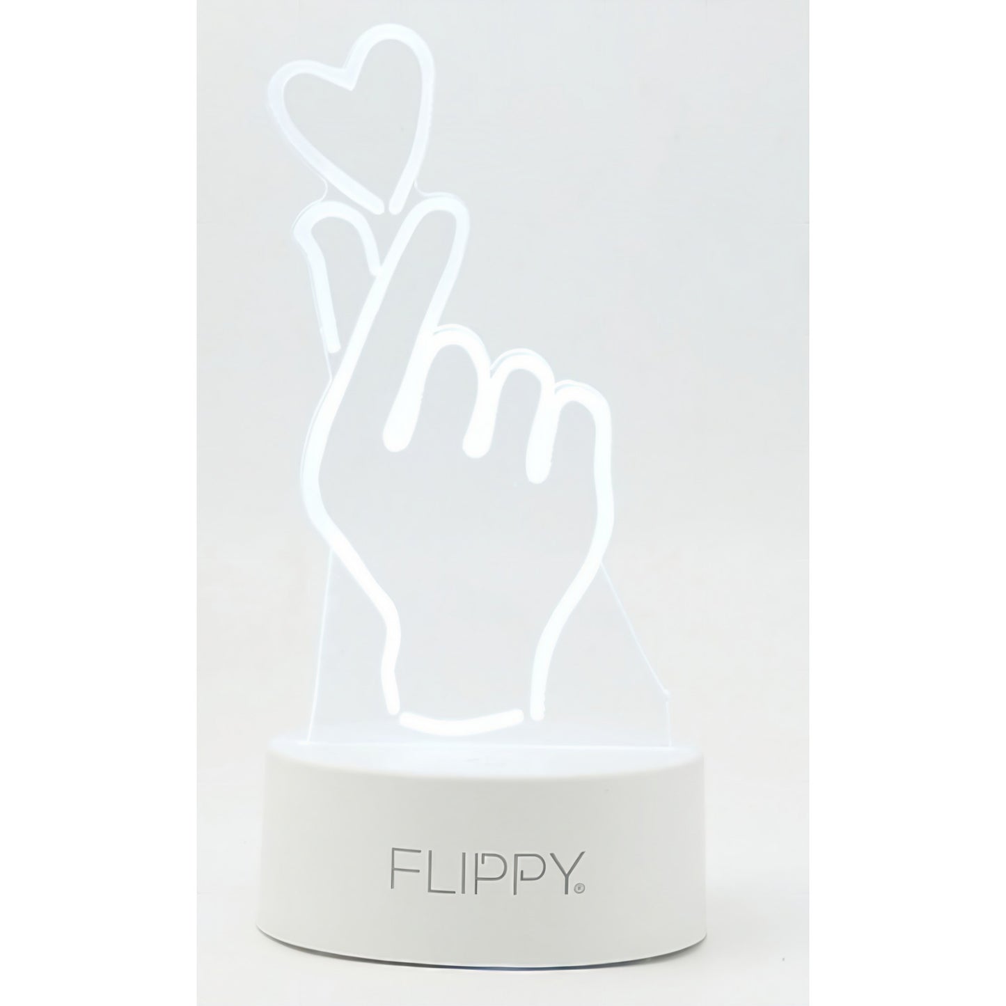 Lampa LED decorativa, Flippy, 3D, Mana si Inima, din material acril si lumina multicolora, alb-4