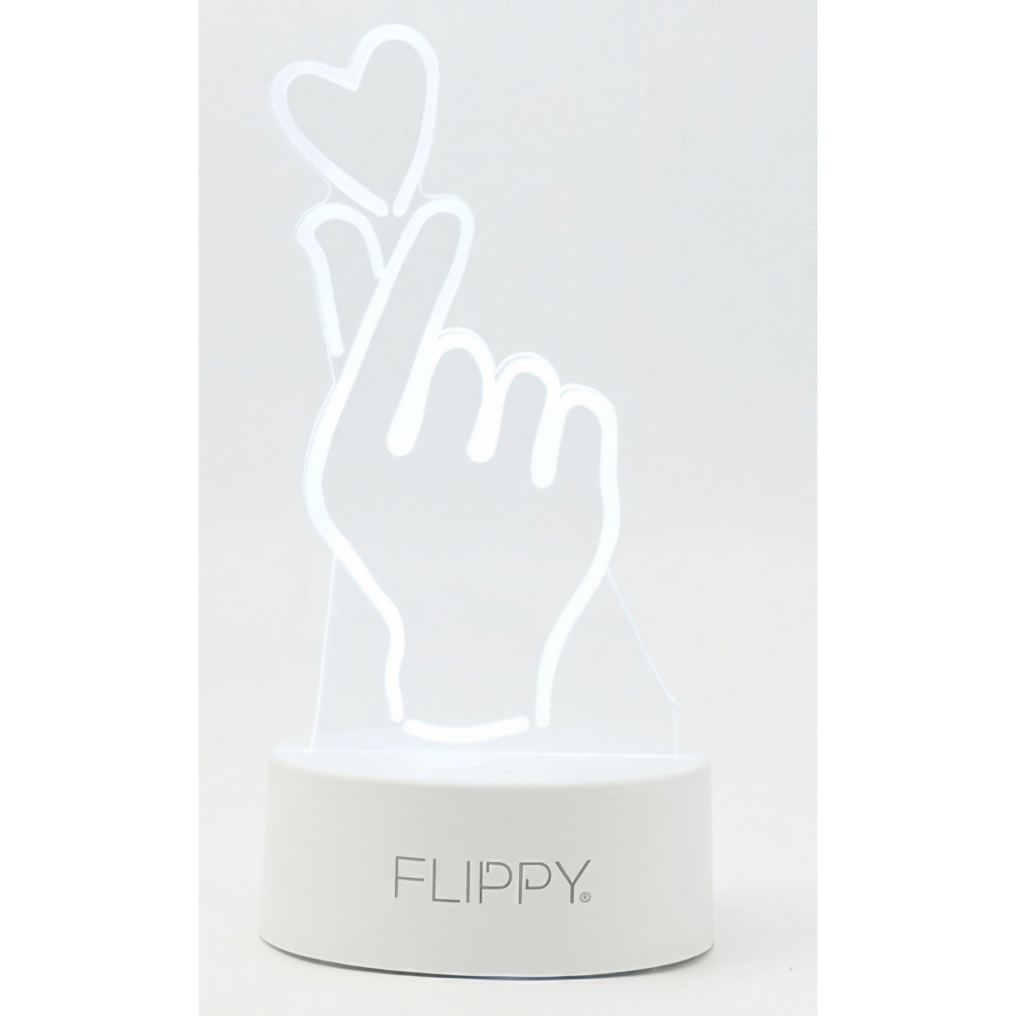 Lampa LED decorativa, Flippy, 3D, Mana si Inima, din material acril si lumina multicolora, alb-4