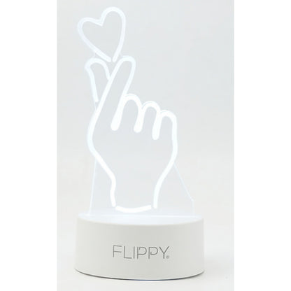 Lampa LED decorativa, Flippy, 3D, Mana si Inima, din material acril si lumina multicolora, alb-4
