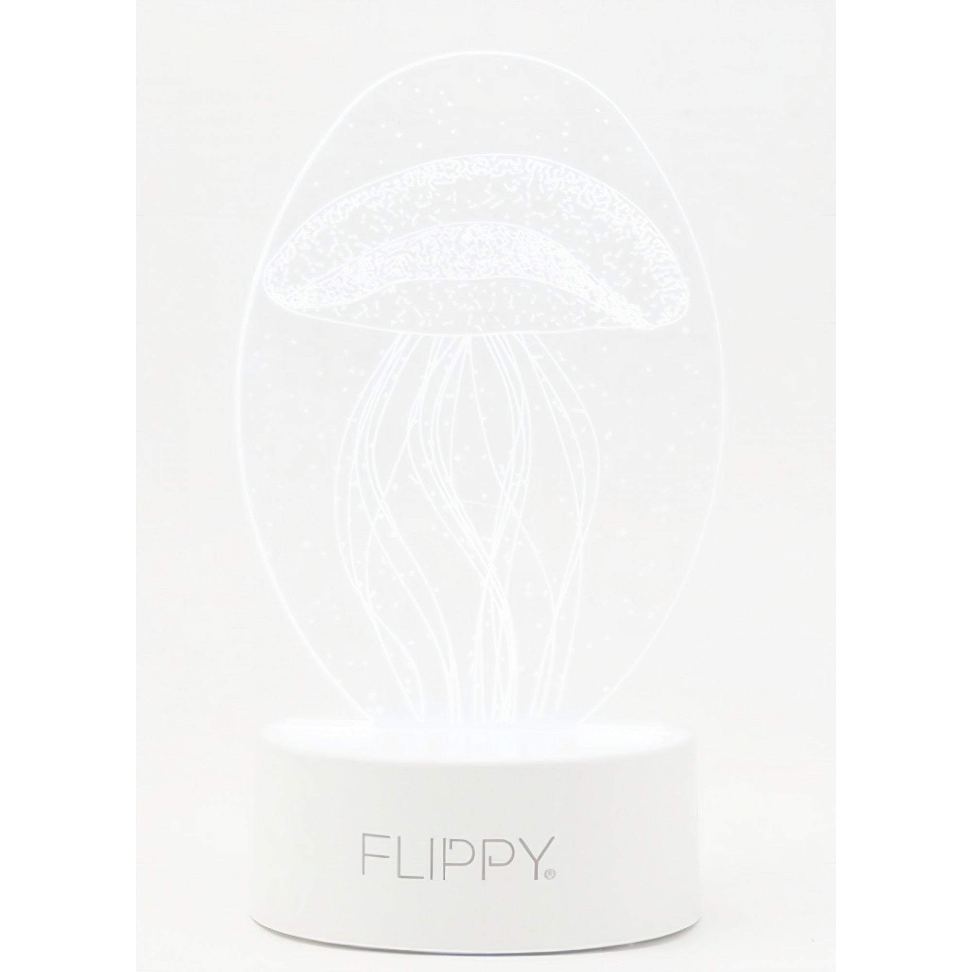 Lampa LED decorativa, Flippy, 3D, Meduza, din material acril si lumina multicolora, alb-4