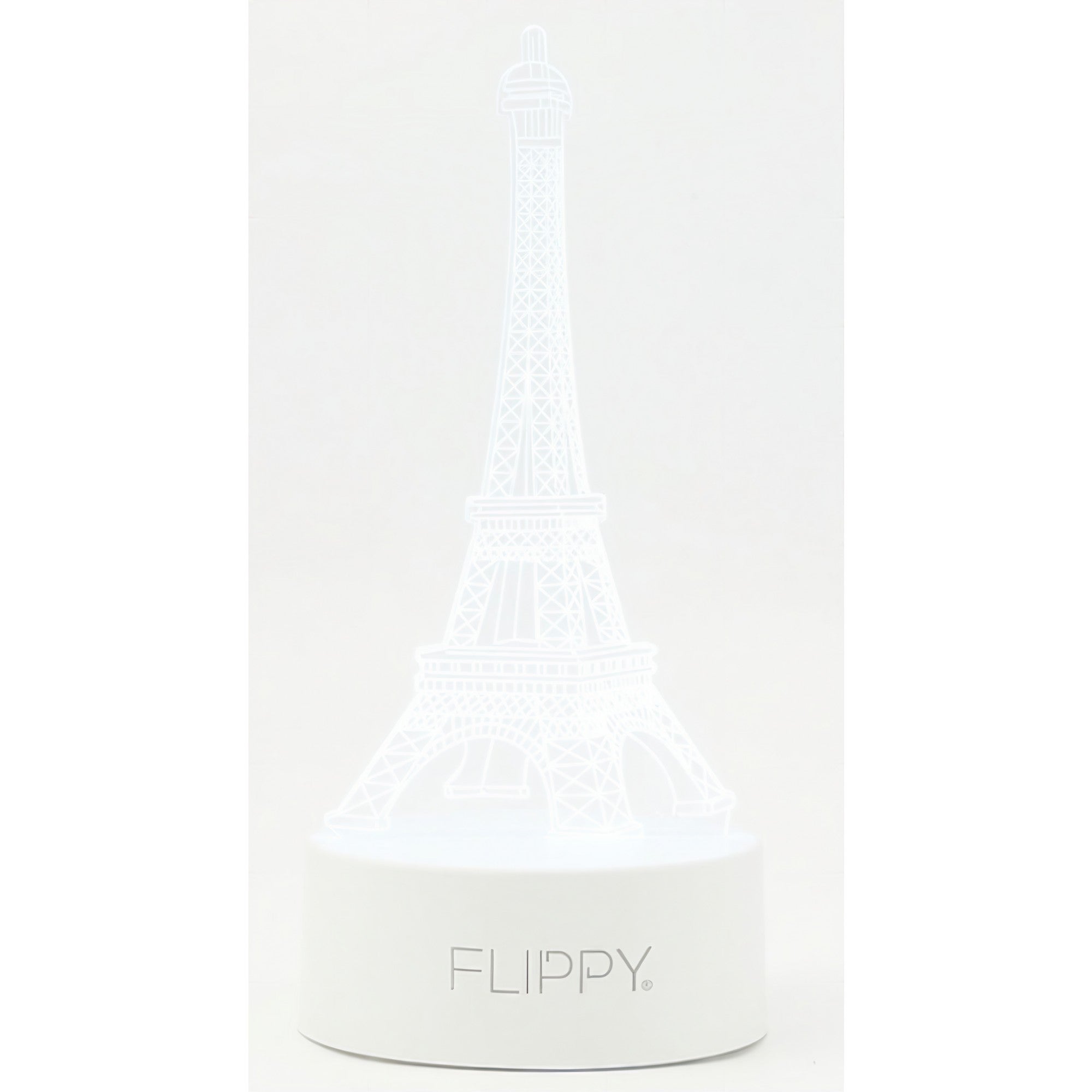 Lampa LED decorativa, Flippy, 3D, Turnul Eiffel, din material acril si lumina multicolora, alb-5