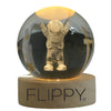 Lampa LED Decorativa, Flippy, cu Bila de Cristal cu Diametru 6cm, Model Astronaut 3D, Alimentare USB, Suport din Lemn, Lumina Alb Cald-0