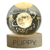 Lampa LED Decorativa, Flippy, cu Bila de Cristal cu Diametru 6cm, Model Cer Instelat 3D, Alimentare USB, Suport din Lemn, Lumina Alb Cald-0