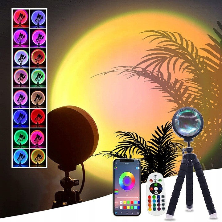 Lampa LED tip Proiector cu 16 culori, Flippy, Rotire 360 de Grade, Incarcare USB, cu Telecomanda, Intrerupator, pentru Podea, Tavan, Perete, 26x12 cm, Negru-4