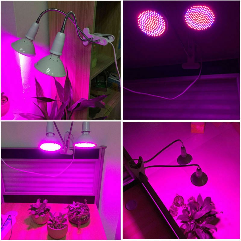 Lampa pentru cresterea plantelor de interior, Flippy, cap dublu, nu emana caldura, 290 leduri, 2 culori , prindere cu clips, 46x11.5x9.2 cm-5