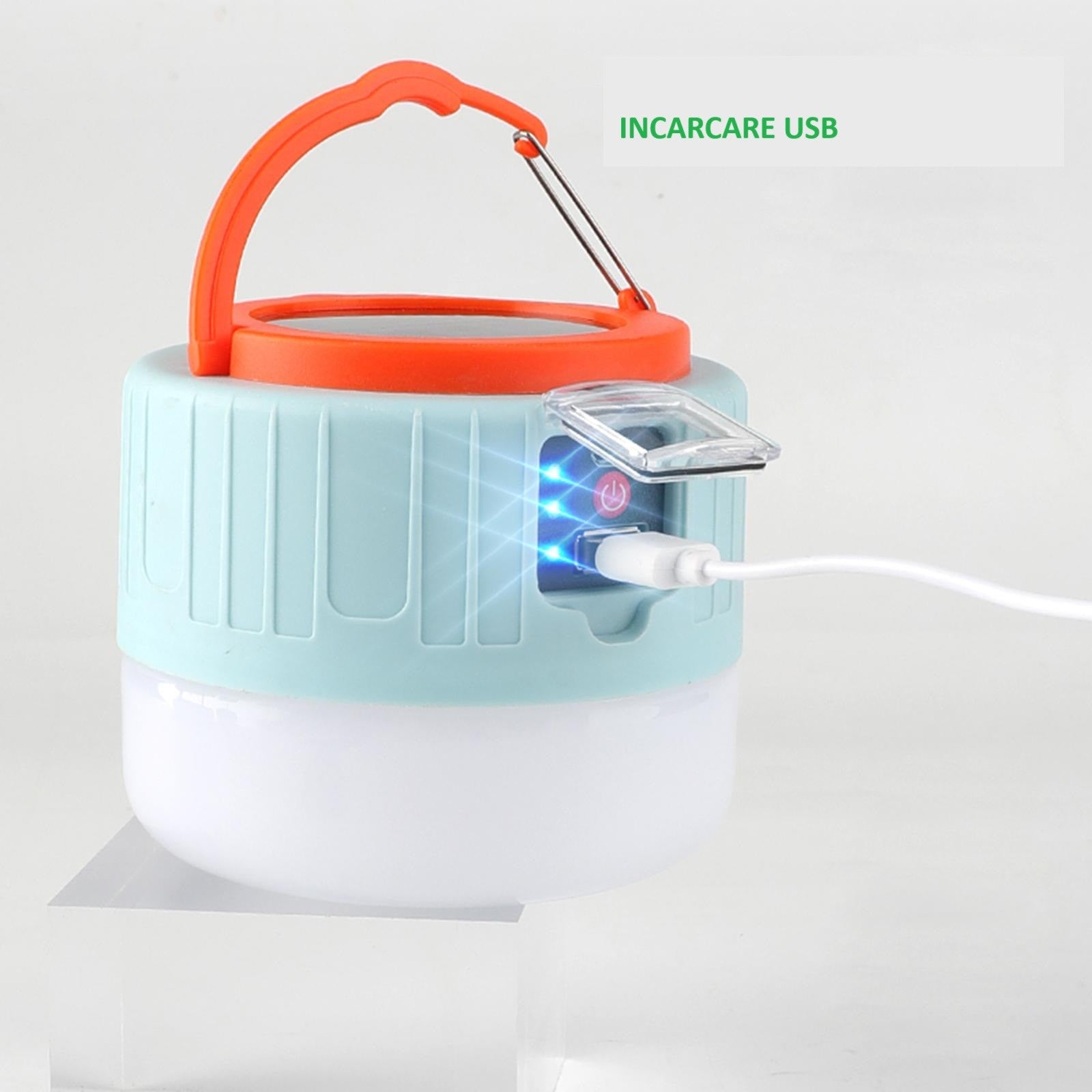 Lampa Portabila, Flippy, Incarcare Solara + USB, Afisaj Inteligent al Bateriei, Raza de Actiune 32 mp, 6x9x11 cm, 3 Moduri, Alb-4