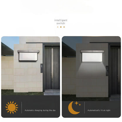 Aplica Solara De Exterior LED Flippy,  13.5 cm x 8 cm, 150 Lumeni 60 LED 18W,  IP65, 3 trepte de lumina, Senzor de Lumina, FORMA ARC, Alb Rece-3