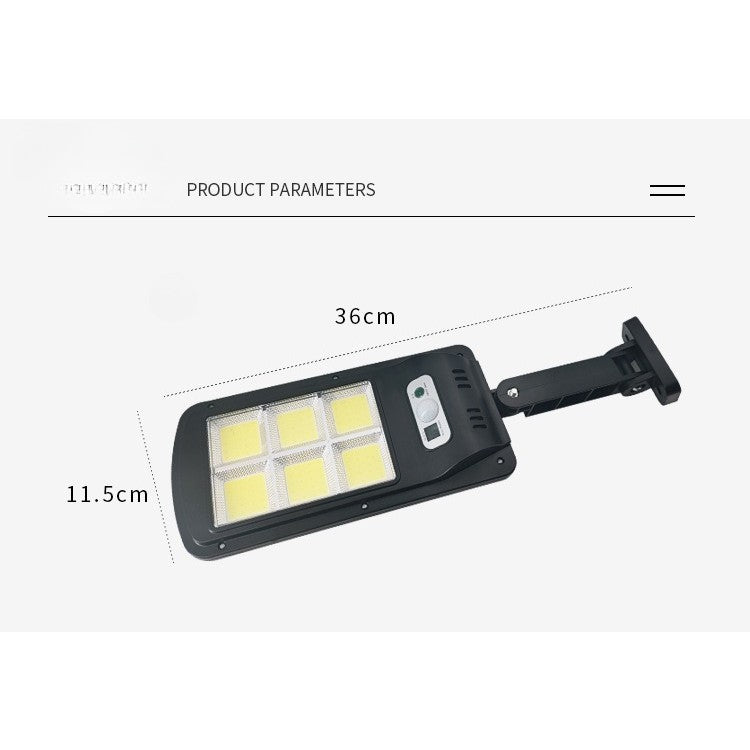 Lampa Solara De Exterior LED Flippy, 36 cm x 11.5 cm, 2880 Lumeni 120 COB LED 24 W - echivalent 192 W bec incadescent, IP65, Senzor de Miscare, Senzor de Lumina, 6 Grile, Alb Rece-3
