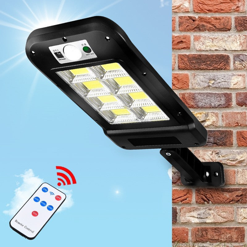 Lampa Solara De Exterior LED Flippy, 36 cm x 11.5 cm, kit montare inclus, 2880 Lumeni 120 COB LED 24 W - echivalent 192 W bec incadescent, IP65, Senzor de Miscare, 3 moduri de iluminare, Senzor de Lumina, 12 Grile, Alb Rece-3