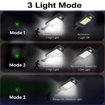 Lampa Solara De Exterior LED Flippy, 36 cm x 11.5 cm, 3072 Lumeni 128 COB LED 25.6 W - echivalent 205 W bec incadescent, IP65, Senzor de Miscare, Senzor de Lumina, 4 Grile, Alb Rece-3