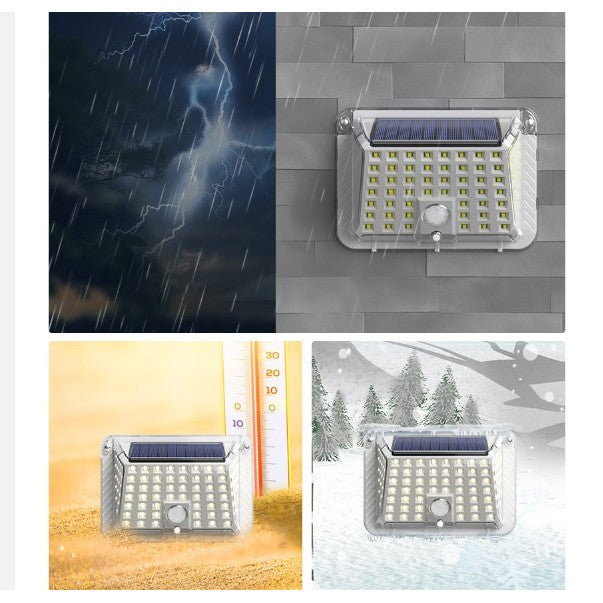 Lampa solara de perete Flippy, 90 LED-uri SMD, senzor de miscare, IP65, 1200mAh, material ABS, lumina alb rece, alb-3