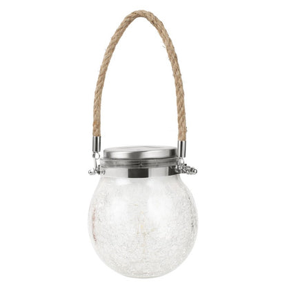 Lampa solara decorativa pentru exterior Flippy, IP65, 20 LED-uri, 600mAh, 14 x 12 cm, cu agatatoare, model borcan rotund, alb cald-5