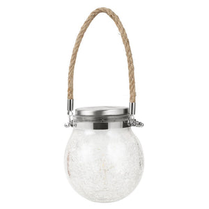 Lampa solara decorativa pentru exterior Flippy, IP65, 20 LED-uri, 600mAh, 14 x 12 cm, cu agatatoare, model borcan rotund, alb cald-0