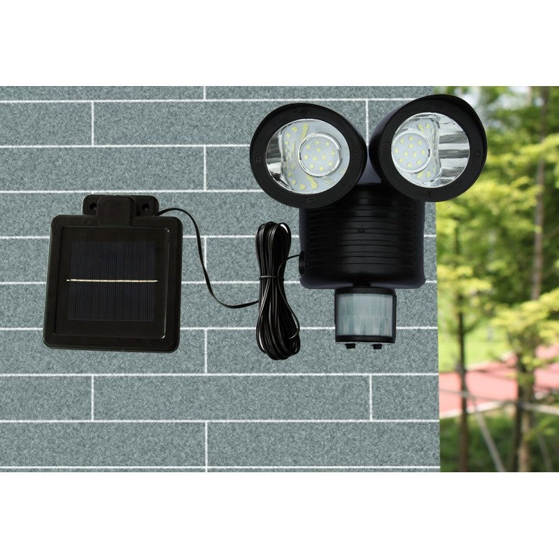 Lampa solara de tip decoratiune pentru gradina, Flippy, model felinar dublu cu senzor de miscare, alb rece-2