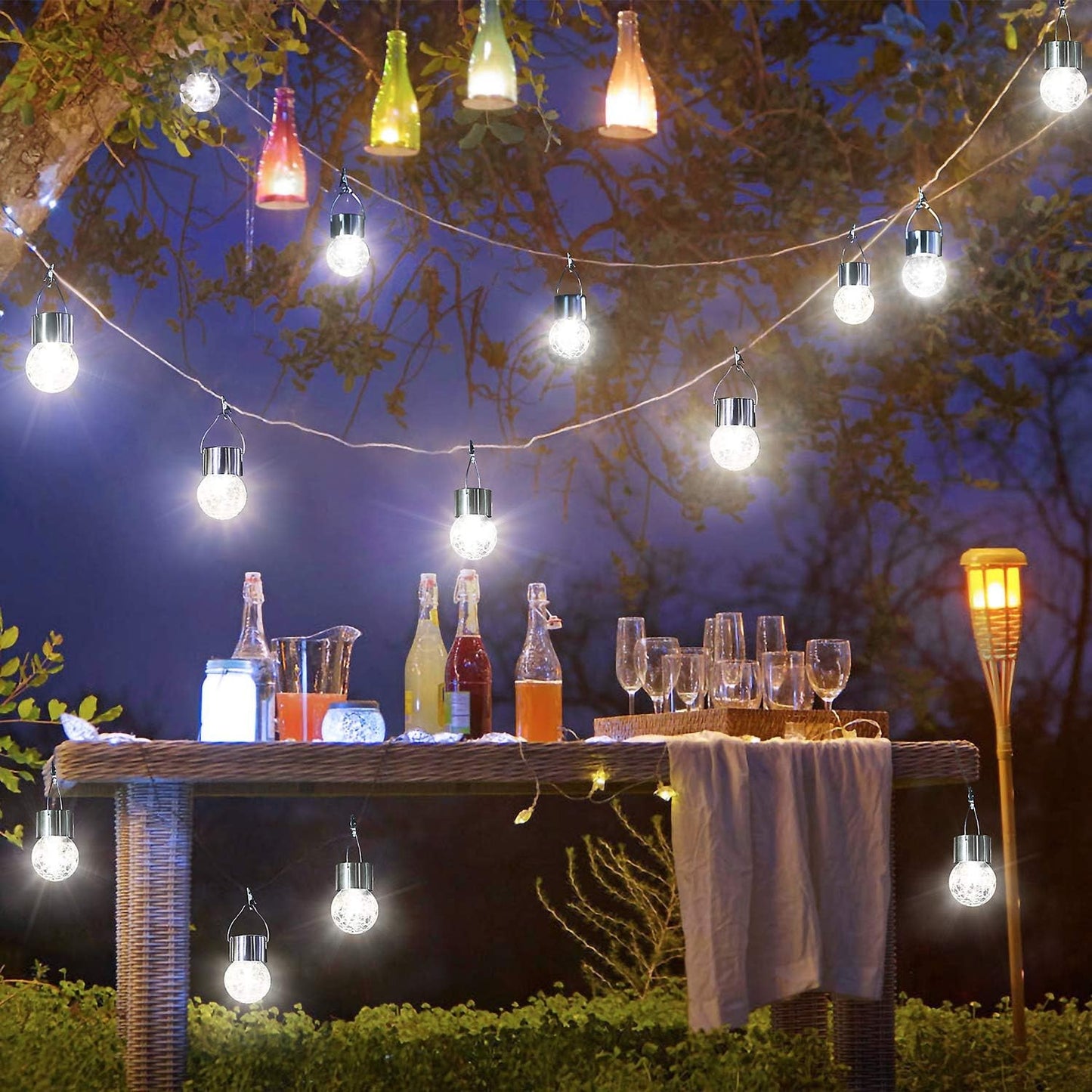 Lampa Solara Flippy, LED, Tip Candelabru Mic, Cu Bila Din Sticla Crapata, Exterioara, Impermeabila, Iluminare 6-12 H, Alb-2