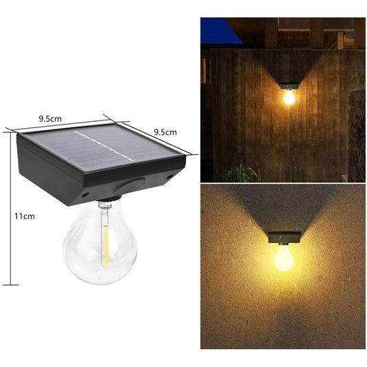 Lampa solara Flippy, pentru exterior, tip bec, rezistenta la apa IP65, material ABS, baterie 3.7V, 1200 mah, 9.5 x 11 cm, autonomie 8 ore, senzor de miscare,  alb cald-1